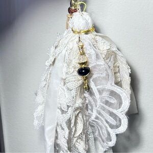 Fiber Art Tassel Charm Keychain Shabby Chic Fairycore Journal Purse Handmade